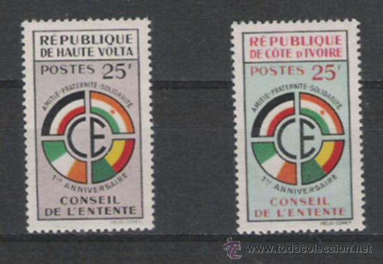Timbres: TEMA BANDERAS DEL MUNDO SERIE DE ALTO VOLTA