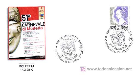 Sellos: Matasellos CARNAVAL 2010 - Molfetta, Italia - Foto 1