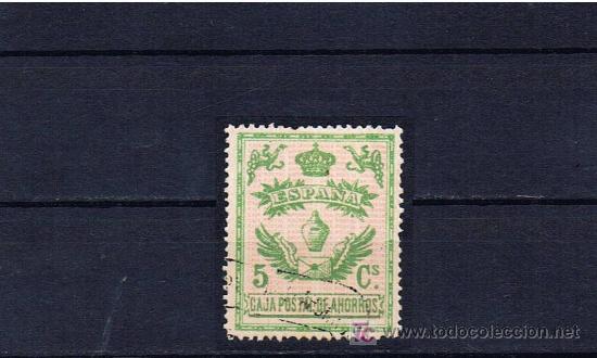 Stamps: Caja de Ahorros 5 cts verde