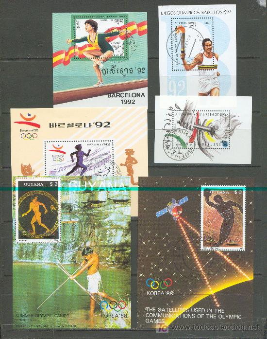 Sellos: 6 hojitas. Tema olimpiadas. Mataselladas. - Foto 1