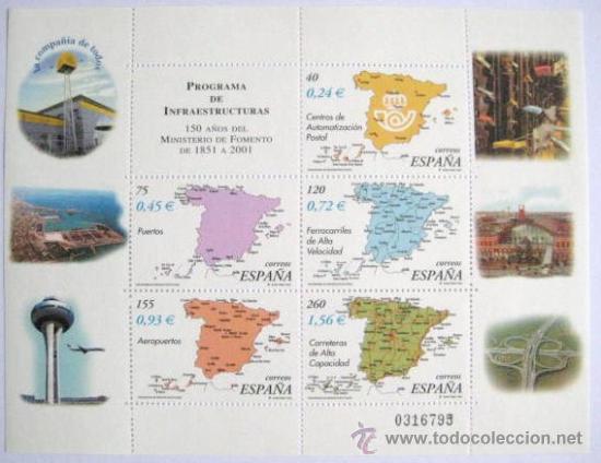 Timbres: CON VALOR FACIAL DOBLE. PESETAS-EUROS. A&Ntilde;O 2001 - FOMENTO 1851-2001 - ENVIO GRATIS&iexcl;&iexcl;&iexcl;