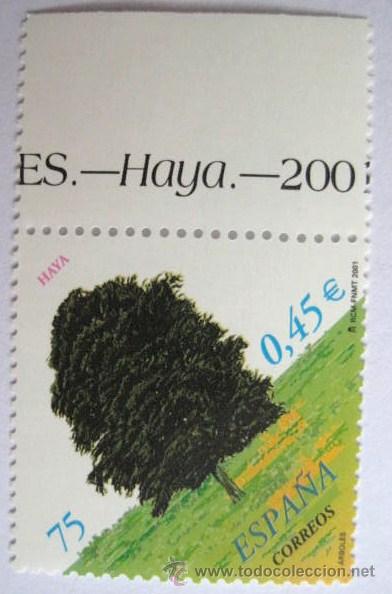 Briefmarken: CON DOBLE VALOR FACIAL. PESETAS-EUROS. ARBOLES HAYA .2001 ENVIO GRATIS&iexcl;&iexcl;