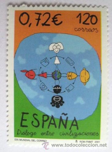 Briefmarken: CON DOBLE VALOR FACIAL. PESETAS-EUROS. DIALOGO CIVILIZACIONES 2001  ENVIO GRATIS&iexcl;&iexcl;