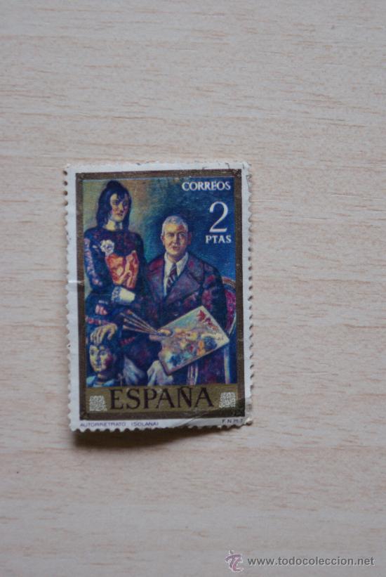 Stamps: SELLO DE 2 PTAS (AUTORRETRATO SOLANA)