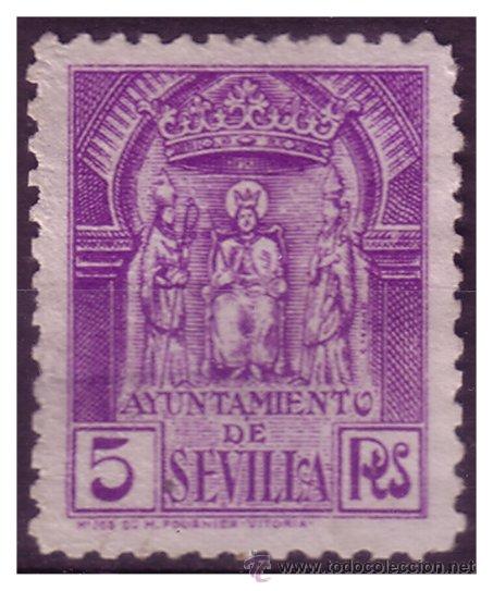 Sellos: TIMBRE MUNICIPAL Sevilla, 5 ptas. violeta (*) - Foto 1