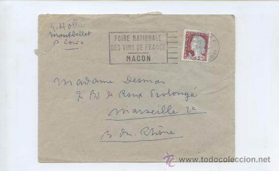 Sellos: ENOLOGIA. VINOS. FERIA NACIONAL DE VINOS DE FRANCIA. MACON (FRANCIA). 1962