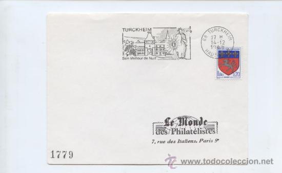 Sellos: ENOLOGIA. VINOS. ARQUITECTURA. UVA. SERENO DE NOCHE. TURCKHEIM (FRANCIA). 1968
