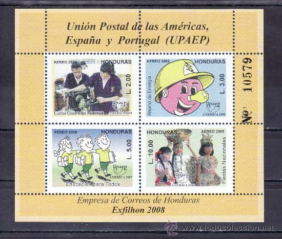 Sellos: honduras hb 2008 sin charnela, tema upaep, - Foto 1
