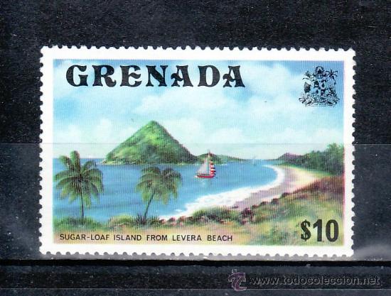 Sellos: grenada  576 sin charnela, barco de vela, playa, - Foto 1