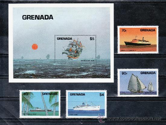 Sellos: grenada 1162/5, hb 120 sin charnela, barco, - Foto 1