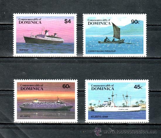 Sellos: dominica  802/5 sin charnela, barco, - Foto 1