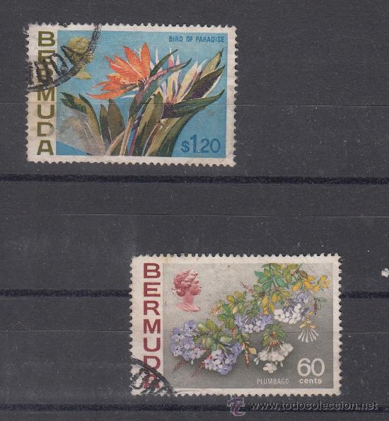 Sellos: Bermuda 257/8 usada, flores, - Foto 1
