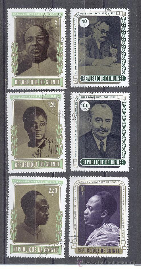 Sellos: REPUBLICA DE GUINEA - PERSONAJES - Foto 1
