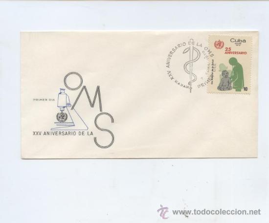 Francobolli: MEDICINA. CUBA. XXV ANIVERSARIO DE LA OMS. INFANCIA. 1973 SPD. ENFERMERA AL FONDO