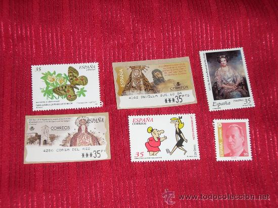 Francobolli: Lote de 6 sellos espa&ntilde;oles de 35 pesetas sin franquear (mirad foto)