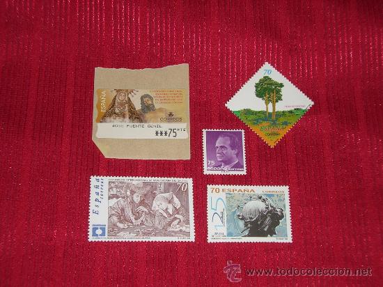 Francobolli: Lote de 5 sellos espa&ntilde;oles de 70 - 75 pesetas sin franquear (mirad foto)