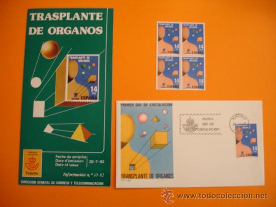 Briefmarken: SET DE SELLOS SOBRE TRANSPLANTE DE ORGANOS 1982 .