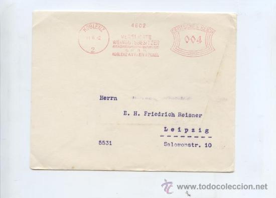 Timbres: ENOLOGIA. REICH ALEMAN. FRANQUEO MECANICO DE EMPRESA VINICOLA AL POR MAYOR. 1932