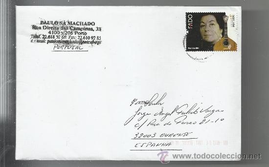 Timbres: SOBRE USADO PORTUGAL GALICIA 2012   MUSICA FADO  HERMINIA SILVA