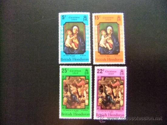 Sellos: HONDRAS BRITANICA  a&ntilde;o 1969 Yvert & Tellier N&ordm; 237 - 240 ** NAVIDAD (pinturas)