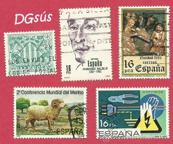 Sellos: Lote 5 sellos usados. - Foto 1