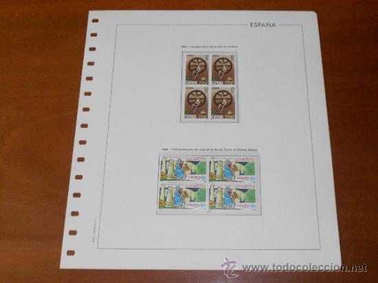 Sellos: HOJA ALBUM FILAT&Eacute;LICO ESPA&Ntilde;A, SELLOS 1984 CAMPEONATOS CICLISMO Y CENTENARIO MONJA EGERIA