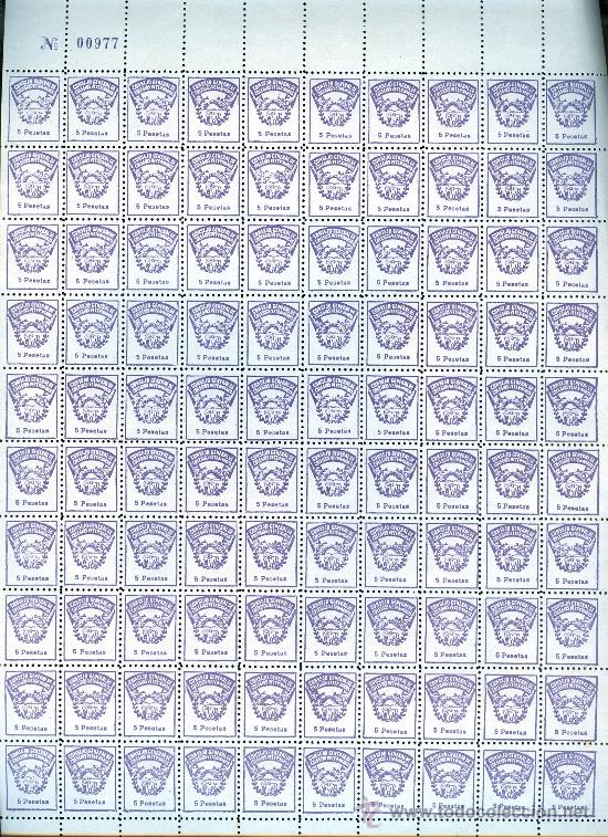 Briefmarken: Sellos 0024 Poliza Ministerio de Agricultura Consejo General Colegio Veterinario 5 pesetas