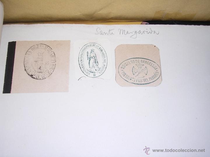 Sellos: SANTA MARGARIDA , 3 SELLOS TAMPON INSTITUCIONES S. XIX
