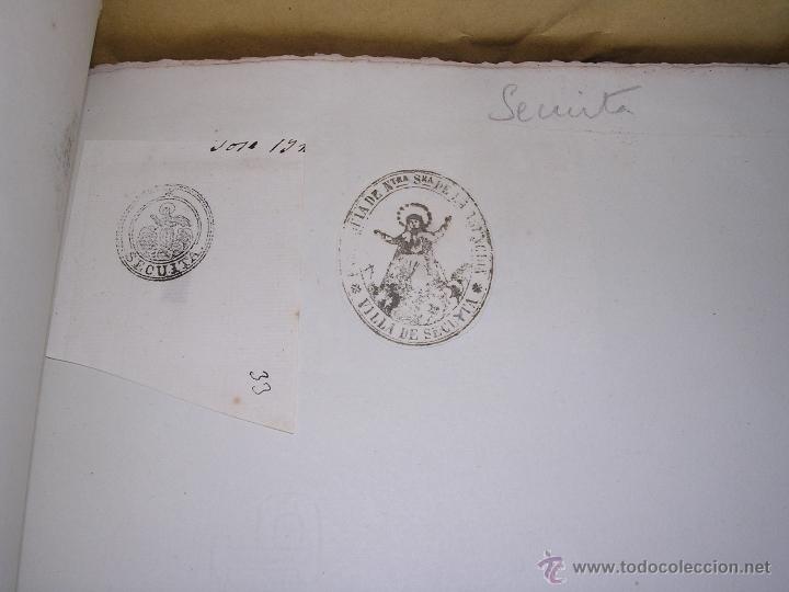Sellos: SECUITA - 2 SELLOS TAMPONES - AYUNTAMIENTO , INSTITUCIONES S. XIX