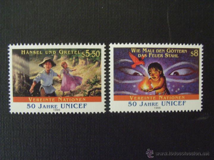Timbres: CUENTOS Y LEYENDAS.  NACIONES UNIDAS VIENA, N&ordm; YVERT 238/9*** A&Ntilde;O 1996. 50 ANIV. UNICEF
