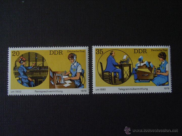 Stamps: TELEFONO.ALEMANIA DDR N&ordm; YVERT 2068/9***,  A&Ntilde;O 1979..SERVICIO TELEFONICO Y TELEGRAFICO DE AYER Y HOY
