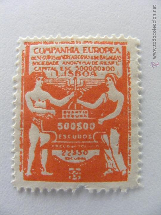 Briefmarken: Sello COMPA&Ntilde;&Iacute;A EUROPEA DE SEGUROS DE MERCANCIAS Y DE EQUIPAJES - MUY RARO