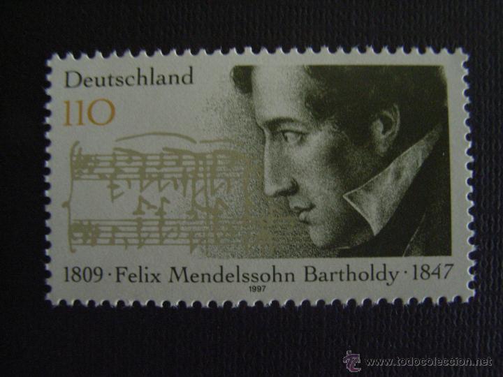 Selos: MUSICA.ALEMANIA FEDERAL N&ordm; YVERT 1785*** A&Ntilde;O 1997.150 ANIV.MUERTE COMPOSITOR F.MENDELSSOHN-BARTHOLDY