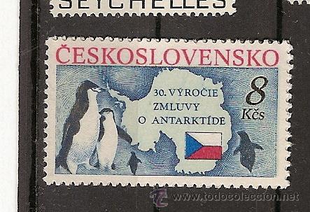 Briefmarken: CZECHOSLOVAKIA * & 1991. SCOTT 2827. Tratado ANTARCTICA, 30th ANNIV 1991