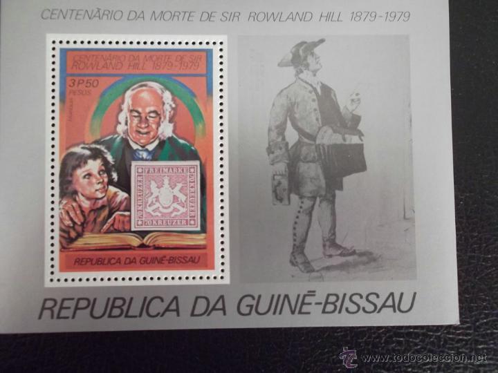 Timbres: Guinea-Bissau. 102 Centenario muerte sir Rowland Hill presentado en HB dentada**. 1979. Sellos nuev
