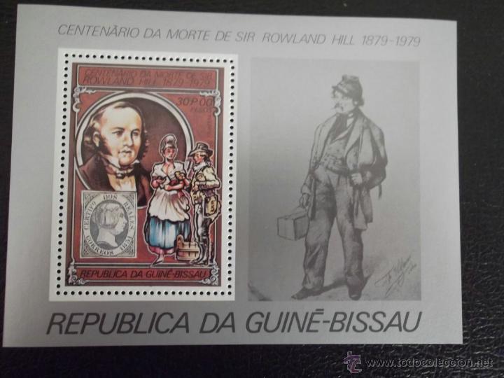 Timbres: Guinea-Bissau. 105 Centenario muerte sir Rowland Hill presentado en HB dentada**. 1979. Sellos nuev