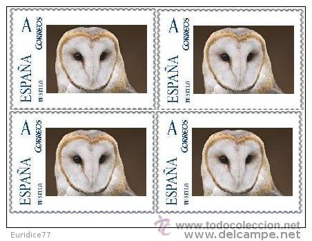 Timbres: TU SELLO BUHOS BLOQUE DE 4