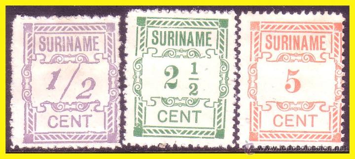 Sellos: SURINAM 1912 IVERT n&ordm; 65 a 67 (*) - Foto 1