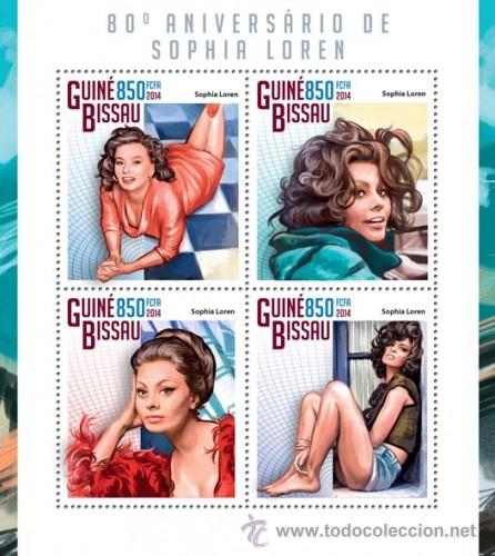 Sellos: Guinea Bissau 2014 SOFIA LOREN - Foto 1