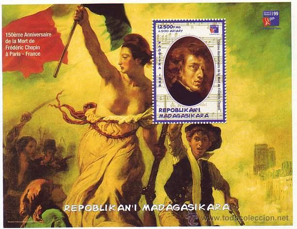 Sellos: PRMS543, MADAGASCAR, 1999, FREDERIC CHOPIN. - Foto 1