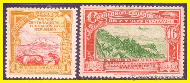 Sellos: ECUADOR 1930 IVERT n&ordm; 285 y 290 * - Foto 1