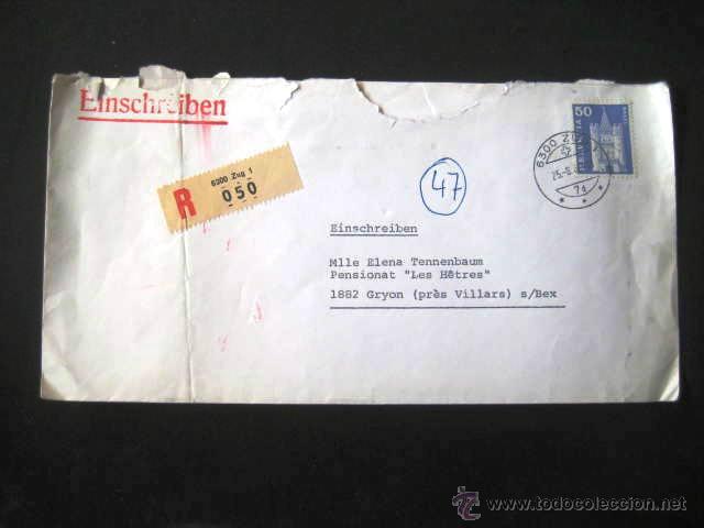 Sellos: SOBRE FRANQUEADO DE ALEMANIA A SUIZA.. ENVIO INCLUIDO.