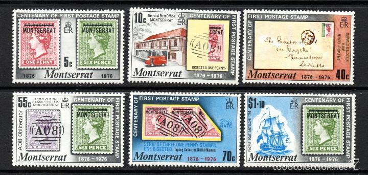 Sellos: MONTSERRAT 328/33** - A&Ntilde;O 1976 - CENTENARIO DEL SELLO - Foto 1