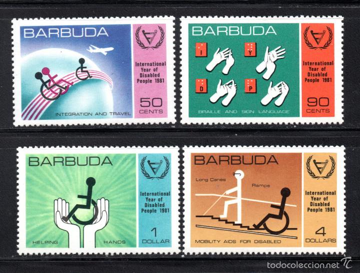 Sellos: BARBUDA 545/48** - A&Ntilde;O 1981 - A&Ntilde;O INTERNACIONAL DEL MINUSV&Aacute;LIDO - Foto 1
