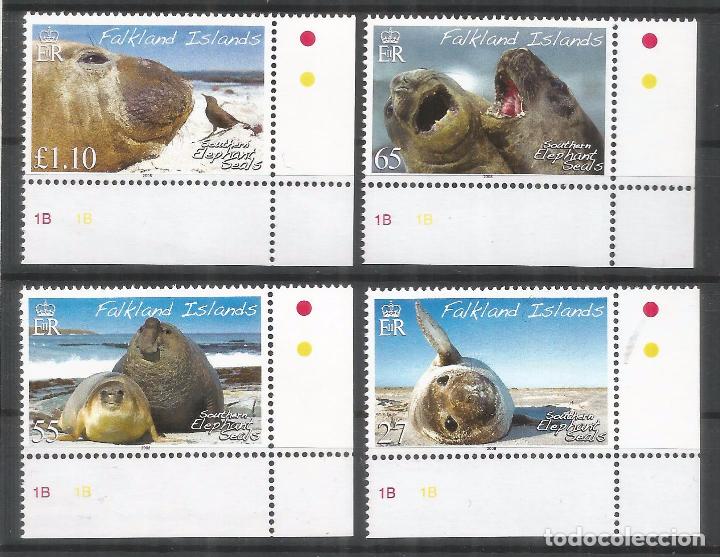 Timbres: FALKLAND ISLANDS FAUNA FOCAS ELEPHANT SEAL MAMIFERO
