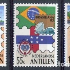 Sellos: ANTILLAS HOLANDESAS 1983 IVERT 681/3 *** EXPOSICIÓN FILATÉLICA INTERNACIONAL EN RIO DE JANEIRO. Lote 70571993