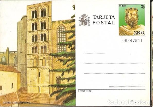 Sellos: Espa&ntilde;a ** &* Intero Postal, Gerona,Torre Carlomagno, 1985 (140) - Foto 1