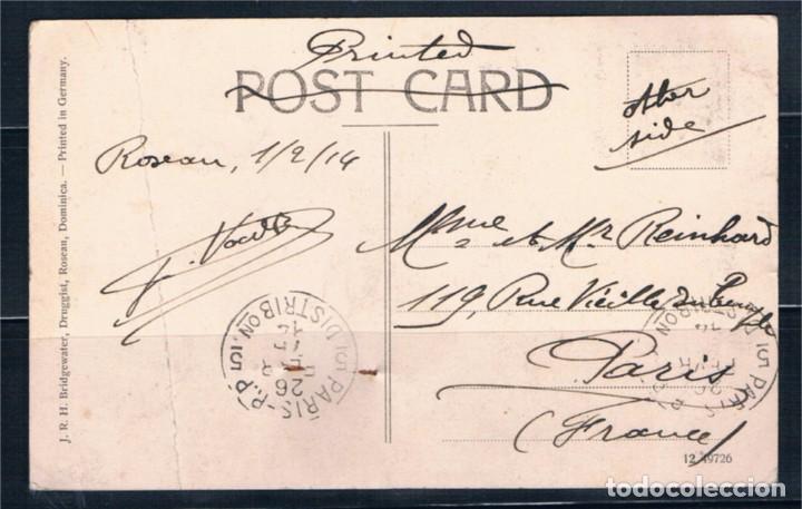 Sellos: Dominica. Postal circulada a Paris - Foto 2