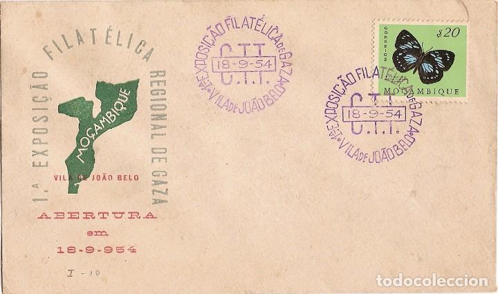 Timbres: Mo&ccedil;ambique &  FDC Portugal Ultramar, I Exposi&ccedil;&atilde;o Filat&eacute;lica de Gaza, Vila Jo&atilde;o Belo 1954 (345)