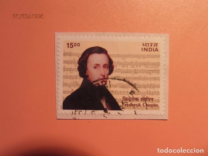 Sellos: INDIA - M&Uacute;SICA - COMPOSITOR - Fr&eacute;d&eacute;ric Chopin - Foto 1